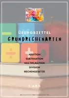Vorschau - Arbeitsblätter - Übungszettel | Grundrechnungsarten mit Lösung - Deckblatt