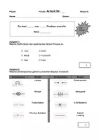 Vorschau - Klassenarbeiten - Arbeit Elektrizität Klasse 5/6 auf zwei Niveaustufen - Deckblatt