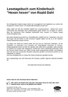 Vorschau - Arbeitsblätter - Lektüre: Lesetagebuch zu "Hexen hexen" von Roald Dahl - Seite 1