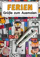 Vorschau - Mal- und Bastelvorlagen - Feriengrüße mit Füchsen #fuchsklasse - Deckblatt