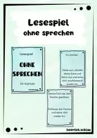 Vorschau - Spiele - Lesespiel: ohne sprechen - Deckblatt