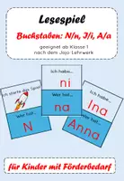 Vorschau - Spiele - Lesespiel: Ich hab, wer hat zu Buchstaben und Wörtern mit N I A - Deckblatt