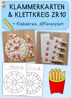 Vorschau - Stationenlernen - Zählen bis 10 - Pommes, Klettkreis, Klammerkarten & Klebekreise - Deckblatt