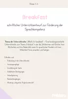 Vorschau - Stundenentwürfe - Unterrichtsentwurf zum Thema "Breakfast" - Deckblatt
