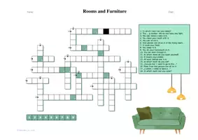 Vorschau - Arbeitsblätter - Quiz Rooms and Furniture | 3 Crosswords - Seite 1