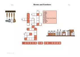 Vorschau - Arbeitsblätter - Quiz Rooms and Furniture | 3 Crosswords - Seite 3