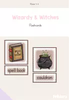 Vorschau - Bildkarten - Picture + Word Cards / Flashcards zum "Wizardy & witches" - Deckblatt