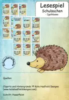 Vorschau - Spiele - Lesespiel Schulsachen Igel - Klasse 2 - Deckblatt