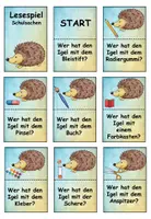Vorschau - Spiele - Lesespiel Schulsachen Igel - Klasse 2 - Seite 1