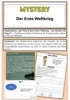 Vorschau - Stundenentwürfe - Mystery - Kriegsursachen des Ersten Weltkriegs (editierbar) - Deckblatt