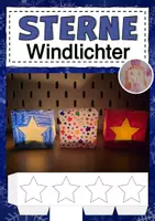 Vorschau - Mal- und Bastelvorlagen - Windlichter mit Sternen basteln - Deckblatt