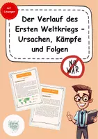 Vorschau - Arbeitsblätter - Der Verlauf des Ersten Weltkriegs - Deckblatt