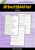 Vorschau - Arbeitsblätter - Ungarn MEGABUNDLE - Wissenskartei, Lückentext, Steckbrief, Suchsel, Quizkarten, POP Art Malvorlagen - Seite 1