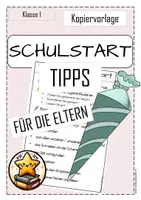 Vorschau - Arbeitsblätter - Einschulung Tipps zum Schulstart für die Eltern KLASSE 1 - Deckblatt