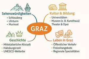 Vorschau - Arbeitsblätter - Lernposter + Arbeitsblätter zum Thema "Graz" + Lösung & MP3 + Mindmap + Infografik - Seite 3