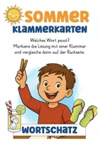 Vorschau - Stationenlernen - Sommer Klammerkarten Deutsch Wortschatz und Rechtschreibung üben DAZ - Seite 2