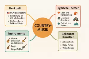 Vorschau - Arbeitsblätter - Lernposter + AB mit Fragen zum Thema "Country-Musik" + Lösungsblatt + Mindmap + Infografiken - Seite 3