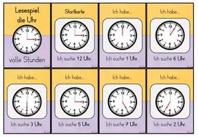 Vorschau - Spiele - Ich habe, wer hat? Lesespiel zu Uhrzeiten - Seite 3