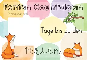 Vorschau - Poster - Sommerferien Countdown Grundschule | Klassentier Fuchs / Fuchsklasse - Seite 3