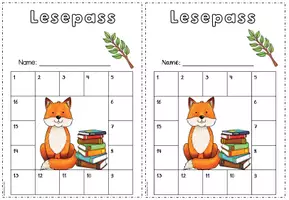 Vorschau - Mal- und Bastelvorlagen - Lesepass und Urkunde Grundschule | Klassentier Fuchs / Fuchsklasse - Seite 3