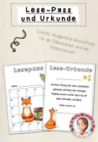 Vorschau - Mal- und Bastelvorlagen - Lesepass und Urkunde Grundschule | Klassentier Fuchs / Fuchsklasse - Deckblatt