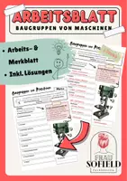 Vorschau - Arbeitsblätter - Baugruppen von Maschinen - Arbeitsblatt / Merkblatt - Deckblatt