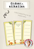 Vorschau - Mal- und Bastelvorlagen - Ordnerrücken Grundschule | Klassentier Fuchs / Fuchsklasse - Deckblatt