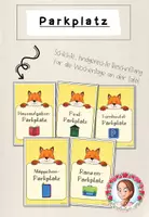Vorschau - Bildkarten - Parkplatz-Karten Grundschule | Klassentier Fuchs / Fuchsklasse - Deckblatt