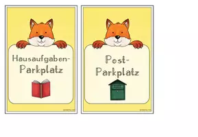 Vorschau - Bildkarten - Parkplatz-Karten Grundschule | Klassentier Fuchs / Fuchsklasse - Seite 3