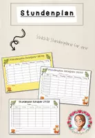 Vorschau - Poster - Stundenplan Grundschule | Klassentier Fuchs / Fuchsklasse - Deckblatt