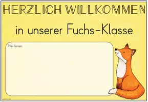 Vorschau - Poster - Willkommensschild Grundschule | Klassentier Fuchs / Fuchsklasse - Seite 3