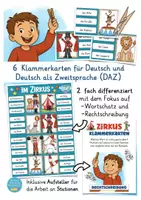 Vista previa - Juegos / Gamificación - Klammerkarten Zirkus Deutsch Alemán - página 1