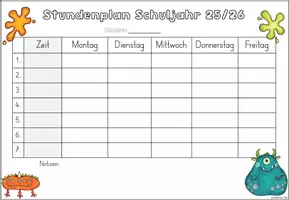 Vorschau - Mal- und Bastelvorlagen - Stundenplan Monsterklasse | Classroom Management - Seite 3