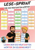 Vorschau - Fördermaterial/Inklusion - Lese-Sprint - Partnerlesen (Die 100 häufigsten Wörter im Deutschen) - Deckblatt