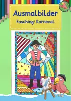 Vorschau - Arbeitsblätter - Kunst Fasching, Ausmalbilder Figuren, Grundschule - Deckblatt