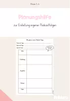 Vorschau - Arbeitsblätter - Planungshilfe zur Erstellung eigener Podcast-Folgen - Deckblatt