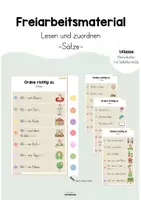 Vorschau - Arbeitsblätter - Freiarbeitsmaterial - Lesen und zuordnen (Sätze) - Deckblatt