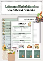 Vorschau - Arbeitsblätter - Lebensmittel einkaufen - Einkaufsdialog (Schreiben und Sprechen) - Deckblatt