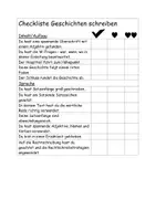 Vorschau - Fördermaterial/Inklusion - Checkliste Geschichten schreiben - Deckblatt
