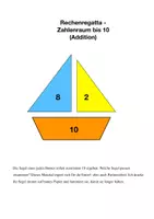 Vorschau - Mal- und Bastelvorlagen - Rechenregatta - Zahlenraum bis 10 (Addition) - Seite 1