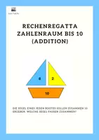 Vorschau - Mal- und Bastelvorlagen - Rechenregatta - Zahlenraum bis 10 (Addition) - Deckblatt