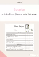 Vorschau - Arbeitsblätter - Bauplan zur Unterrichtsreihe "Warum wir vor der Stadt wohnen" - Deckblatt