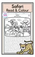 Vorschau - Arbeitsblätter - Safari - Read and Colour - Deckblatt