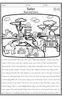 Vorschau - Arbeitsblätter - Safari - Read and Colour - Seite 3
