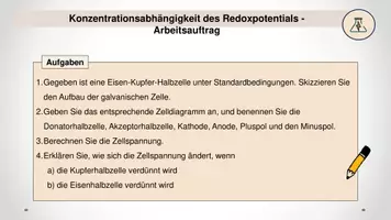 Vorschau - Stundenentwürfe - Konzentrationshalbzellen und Herleitung Nernst-Gleichung - Seite 1