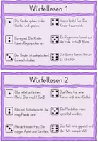 Vorschau - Aufgabenkarten - Würfellesen Niveau 3 (Klasse 2/3) (geeignet für Lesestationen) - Seite 1