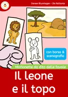 anteprima - Materiale per pittura e bricolage - Il leone e il topo – Marionette da dito con borsa e scenografia - Pagina di copertina