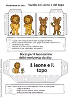 anteprima - Materiale per pittura e bricolage - Il leone e il topo – Marionette da dito con borsa e scenografia - Pagina 2