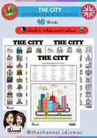 Aperçu - Feuilles d'exercices - THE CITY – Visual Dictionary & Word Search (40 Words) - Page de couverture
