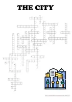 Aperçu - Feuilles d'exercices - THE CITY – Crossword (40 Words) - Page 1